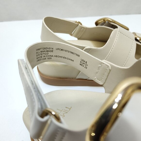 Time And Tru Dad Buckle Slingback Sandal Size 6 Bone Color Adjustable Strap NWT - Picture 9 of 9